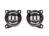 Fog Light Bezels Chrome w/ Built-in Light Strip & Black Full LED Fog Lights Set Kenworth T660