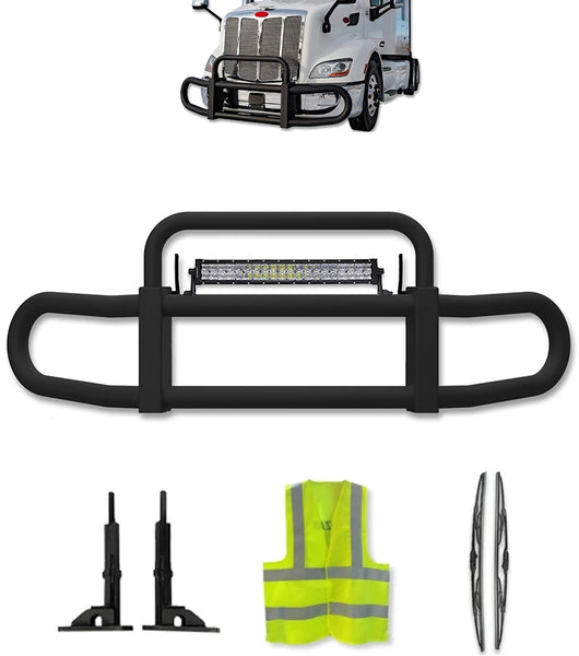 Front Steel Grille Deer Guard Black Herd 200 Peterbilt SBA