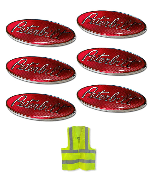 Plastic Front Hood Grille Logo Emblems Badge 6 Pcs Peterbilt 379 386 389 567 579