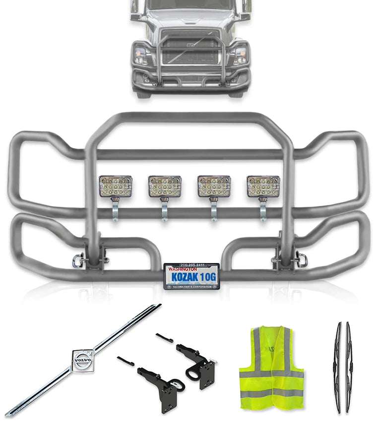 Front Gray Grille Guard Large 2004-2017 Volvo VNL