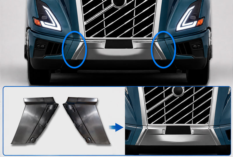 Front Bumper Plastic Tow Covers PRM Set  2025 2026 Volvo VNL New