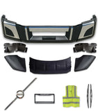 Juego de parachoques sin orificios para faros antiniebla, moldura cromada y deflector de flujo de aire para Volvo VNL VNR 2018+