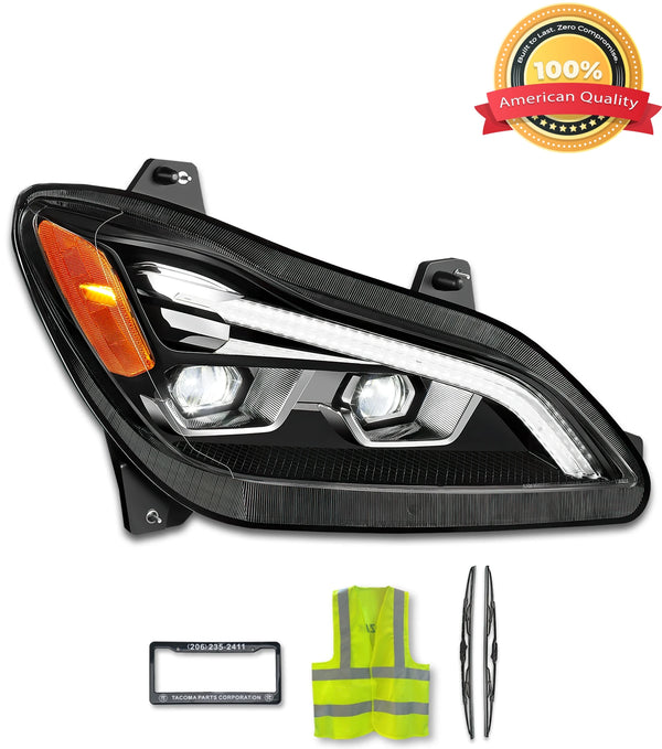 Headlight LED Black Passenger 2022 2023+ Compatible with KW T680 Next Gen