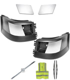 Bumper Corners w/ Fog Holes w/Chrome Trims Set 2004-2015 Volvo VNL