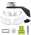 Hood Mirror Chrome Passenger w/ Fender & Bumper Corners Set 2004-2015 Volvo VNL