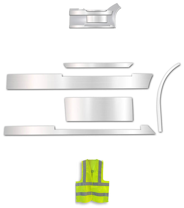Front Panel Stripes Chrome Trim Set for Passenger Side (5R, 6R, 7R, 8R, 9R)  2004-2017 Volvo VNL