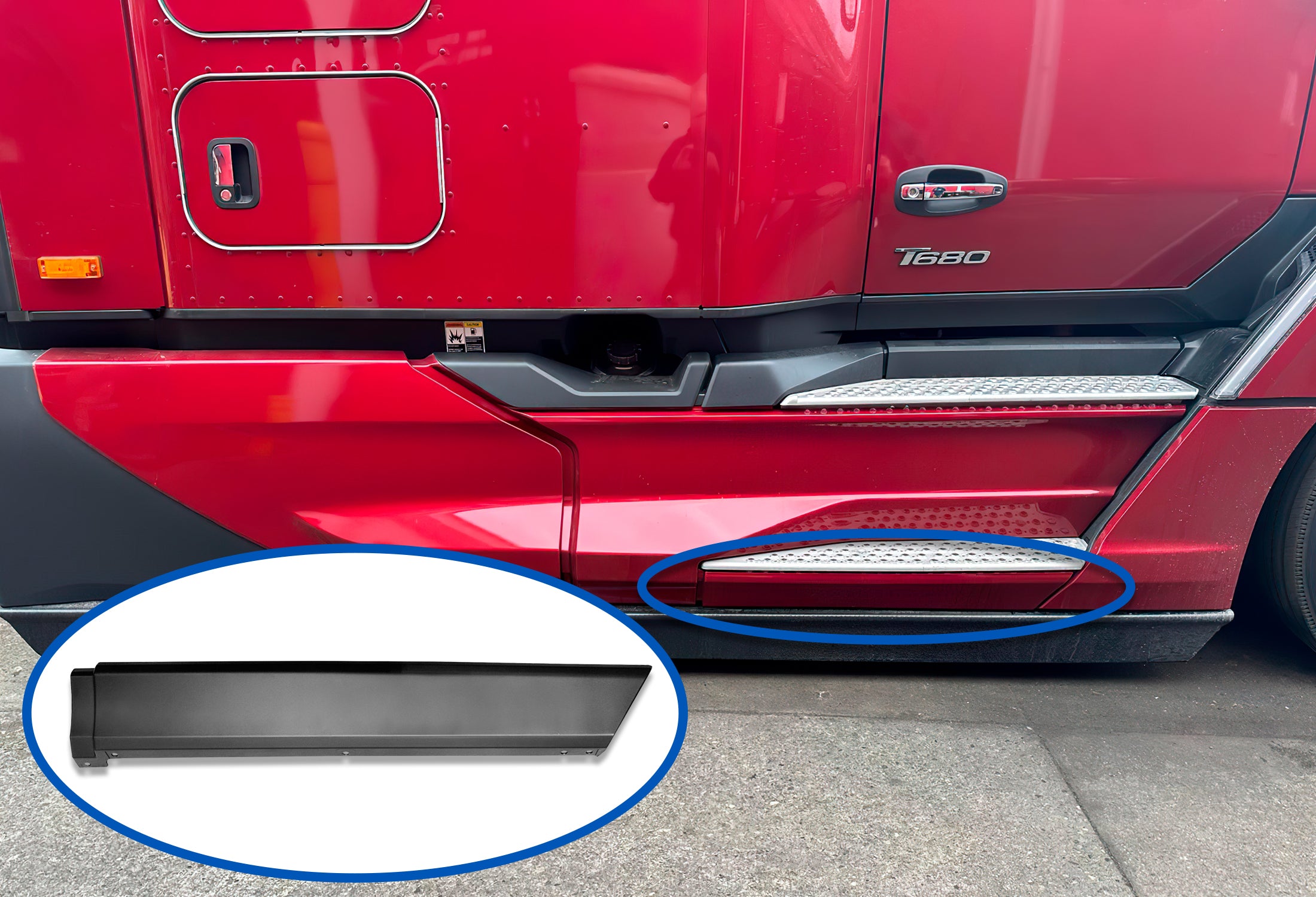 Under Step Door Fairing Panel Passenger 2022+ Kenworth T680