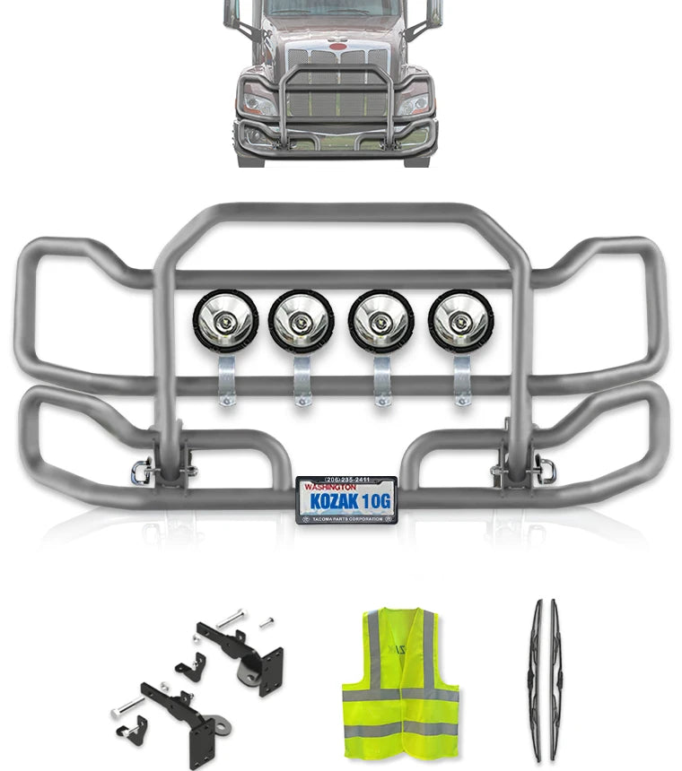 Front Grey Grille Guard Large 2013-2020 Peterbilt 579