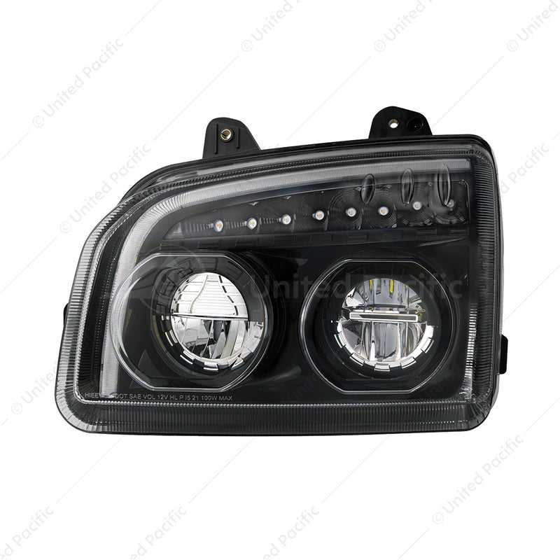 UNITED PACIFIC 32866 High Power LED Blackout Headlight With LED Turn Signal & Light Bar For 2015-2026 Kenworth T880-Driver