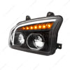 UNITED PACIFIC 32866 High Power LED Blackout Headlight With LED Turn Signal & Light Bar For 2015-2026 Kenworth T880-Driver