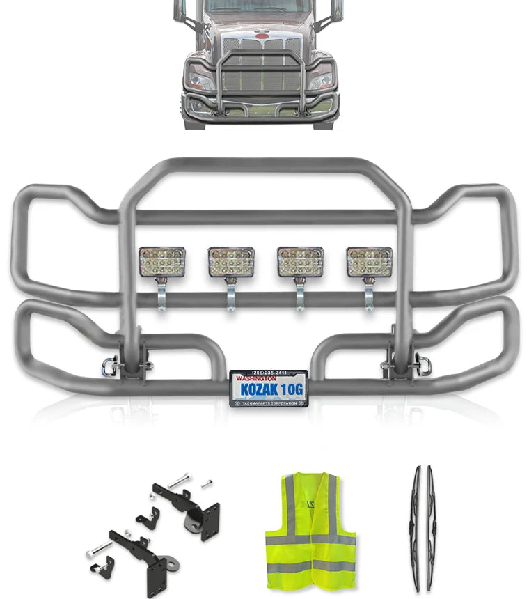 Front Grey Grille Guard Large 2013-2020 Peterbilt 579