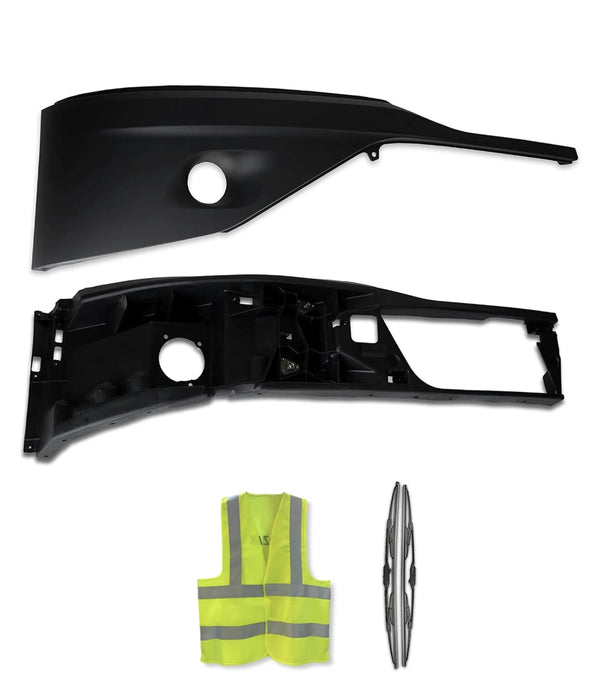 Bumper Corners With Fog Hole Black Passenger Set 2022+ Kenworth T680