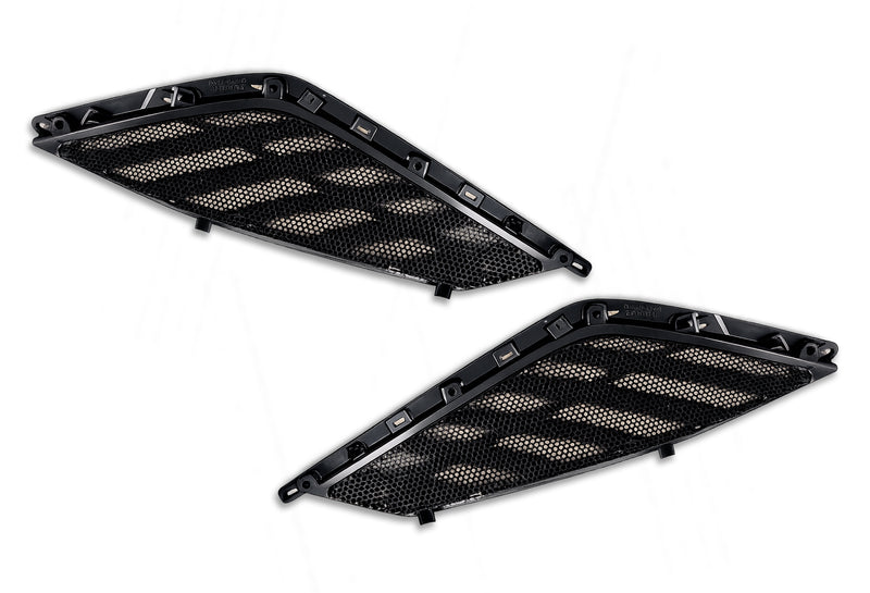 Side Hood Grille Vents Black with Chrome Stripe Set 2025+ Volvo VN VNL New