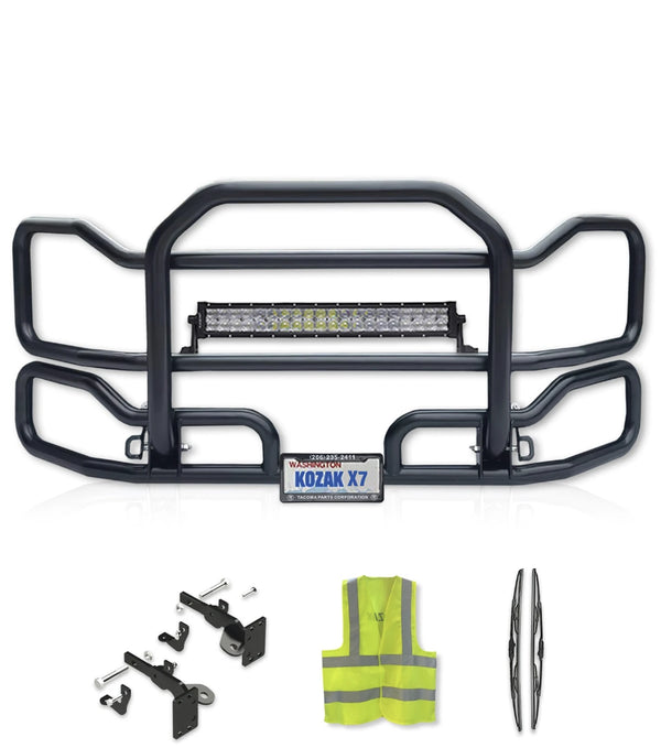 Front Grille Guard Large Black 2022+ Kenworth T680 No Fog