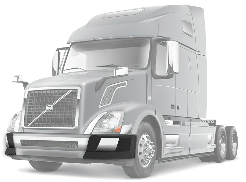 Bumper Corners No Fog Holes w/ Chrome Trims & Brackets Set 2004-2015 Volvo VNL