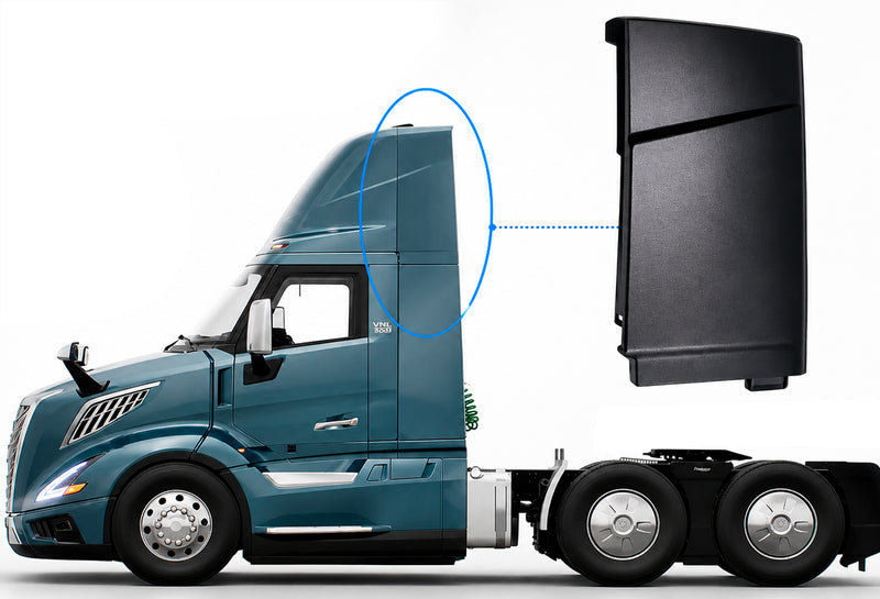 Cabin Fairing Upper Air Deflector with Brackets Driver 2025 2026 Volvo VNL 300 New