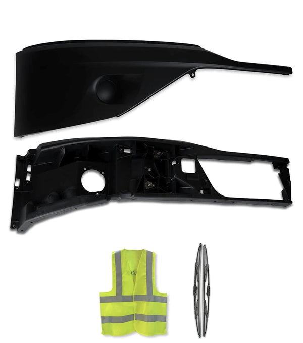 Bumper Corners Without Fog Hole Black Passenger Set 2022+ Kenworth T680