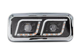 Headlight Black LED DRL Driver Kenworth W900 T800 T600