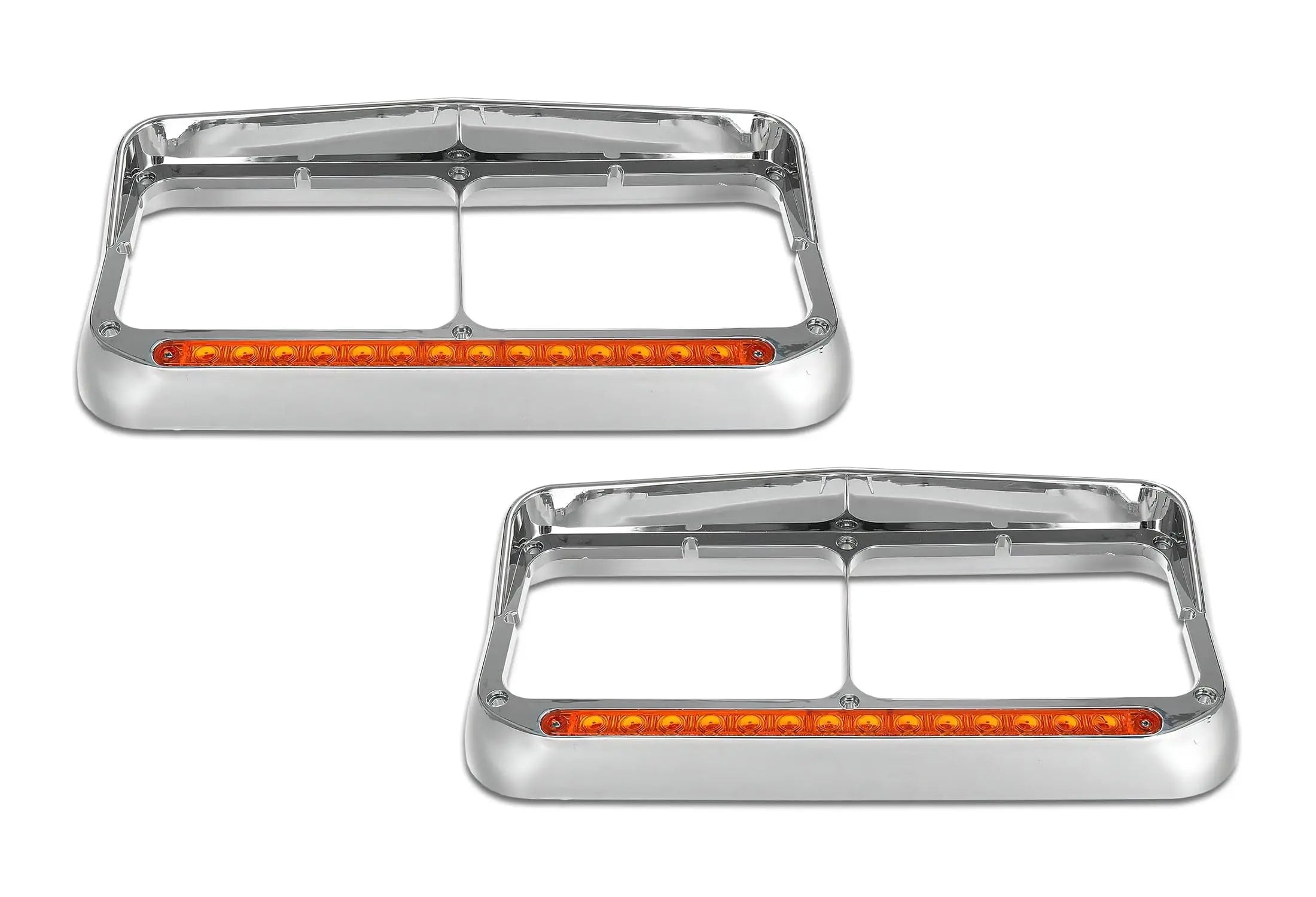 Headlights Bezels C500 Yellow LED 2 Pcs Kenworth T400 T600 T800