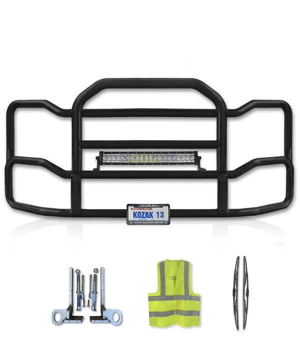 Grille Guard Large Black with Lights 2012-2021 Kenworth T680 No Fog