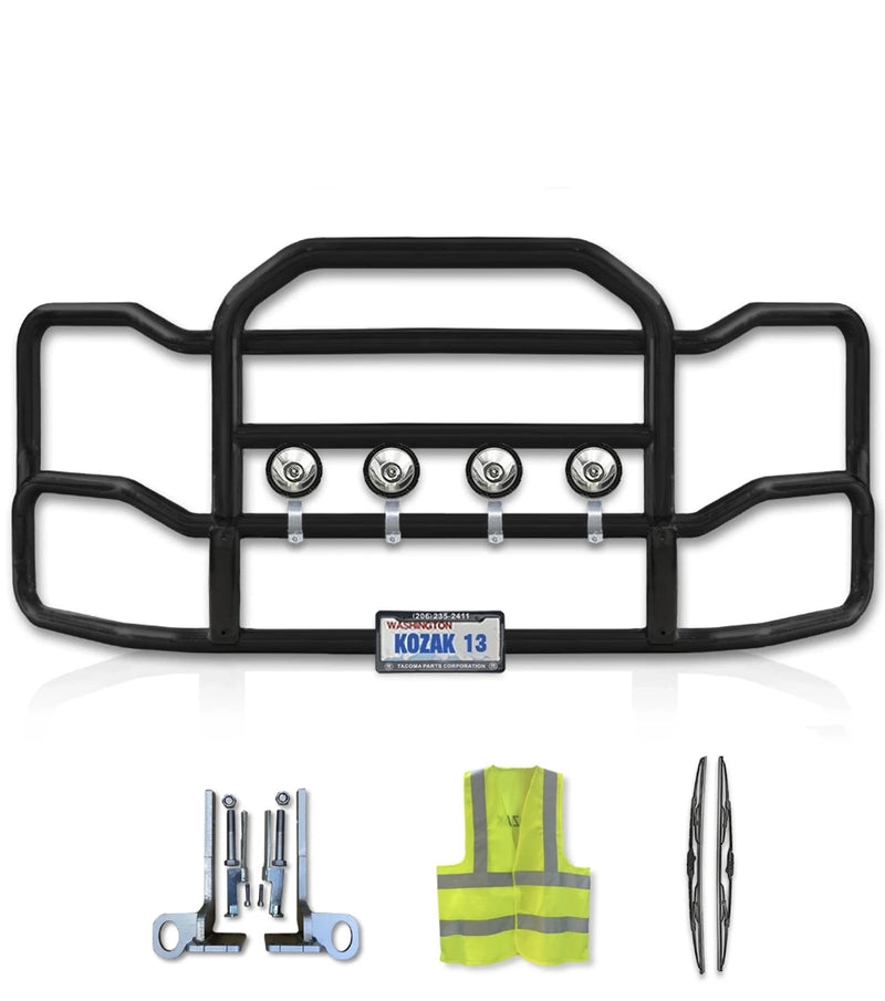 Grille Guard Large Black with Lights 2012-2021 Kenworth T680 No Fog