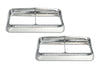 Headlights Bezels Chrome with 12" Clear/White LED Light Strip Bar 2 Pcs For Peterbilt 378 379 - 