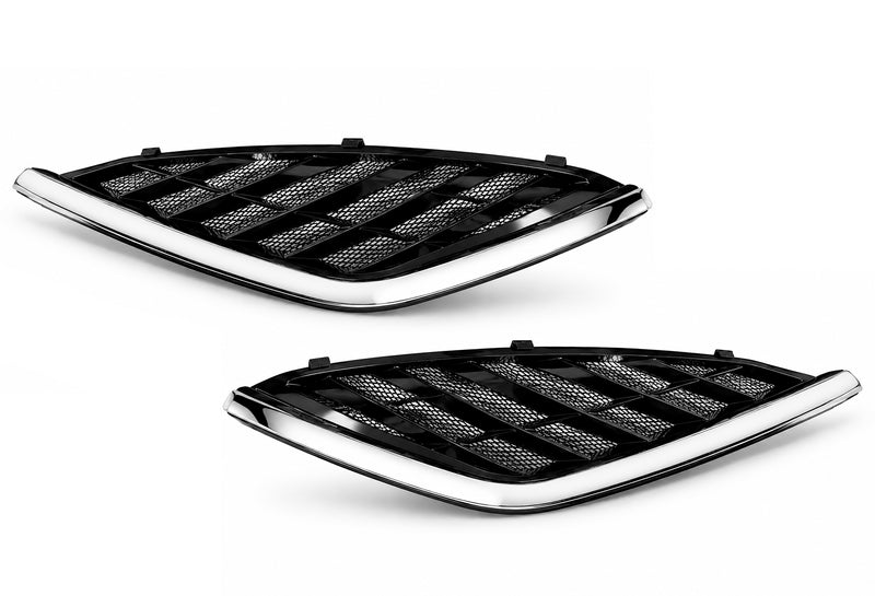 Side Hood Grille Vents Black with Chrome Stripe Set 2025+ Volvo VN VNL New