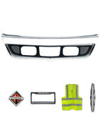 Center Bumper Chrome Trim and Screen with Fog Holes International LT625