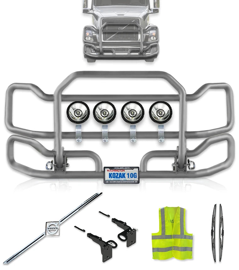 Front Gray Grille Guard Large 2004-2017 Volvo VNL