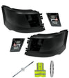 Bumper Corners w/ Fog Holes & LED Fog Lights Black Housing Set 2016-2017 Volvo VNL