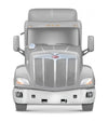 Bumper Set w/ Fog Holes Plastic Chrome + Fog Lights 2013-2021 Peterbilt 579