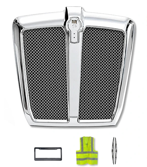 Grille Frame with Bug Screen Chrome Compatible with Kenworth T680 Next Gen 2022+