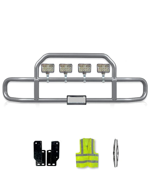 Gray Front Grille Deer Moose Bumper Guard 2004+ Mack Granite GU713 (Set-Back)