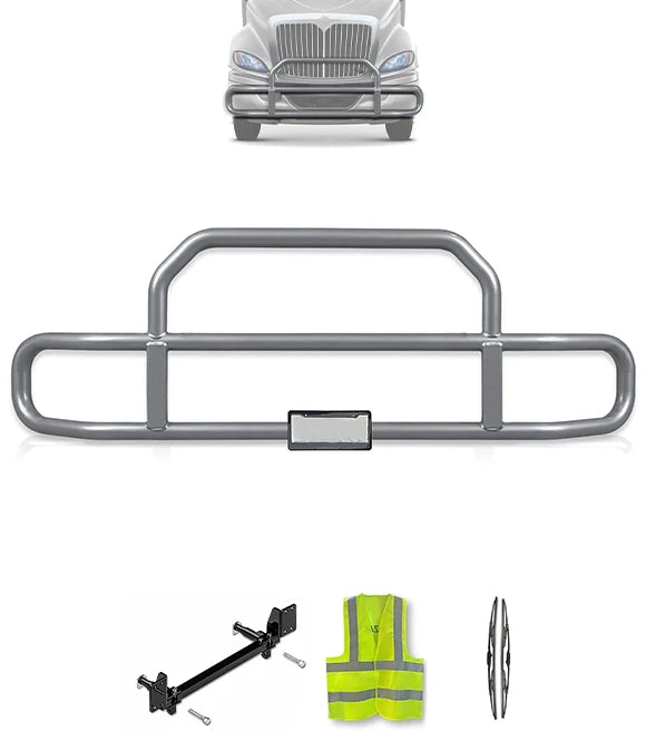 Gray Front Grille Deer Moose Bumper Guard International RH (Plastic Bumper)
