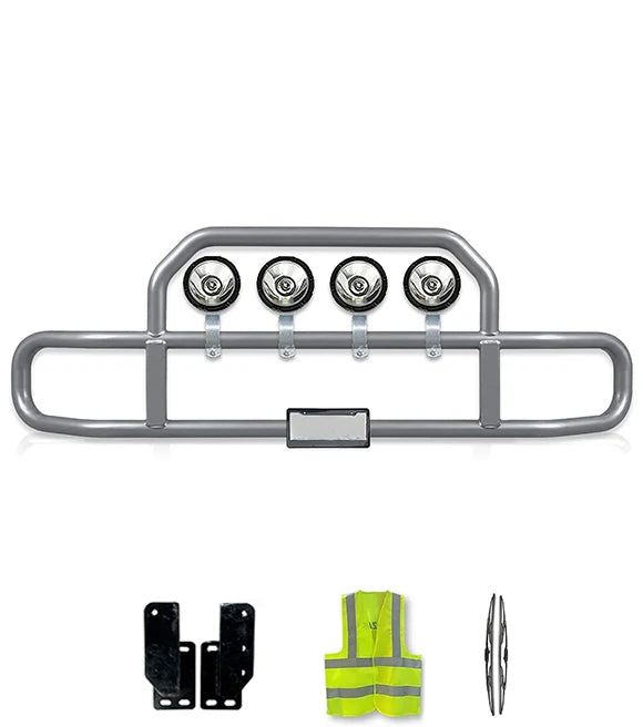 Gray Front Grille Deer Moose Bumper Guard 2004+ Mack Granite GU713 (Set-Back)