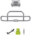 Gray Front Grille Deer Moose Bumper Guard 2018+ International LT LT625 (plastic bumper w/central fog lights)