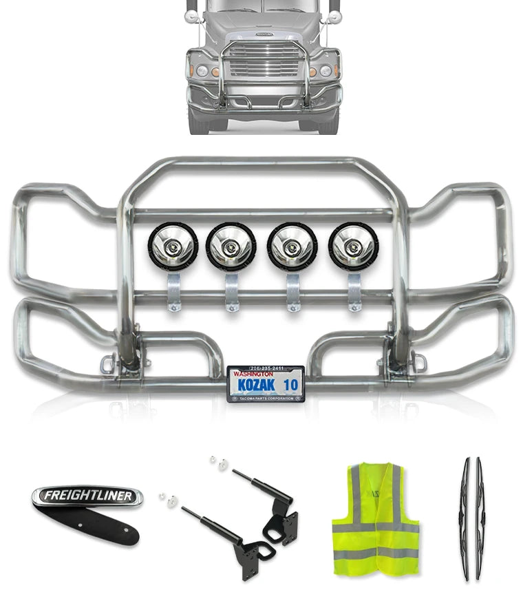 Front Grille Guard Large Chrome Freightliner Century