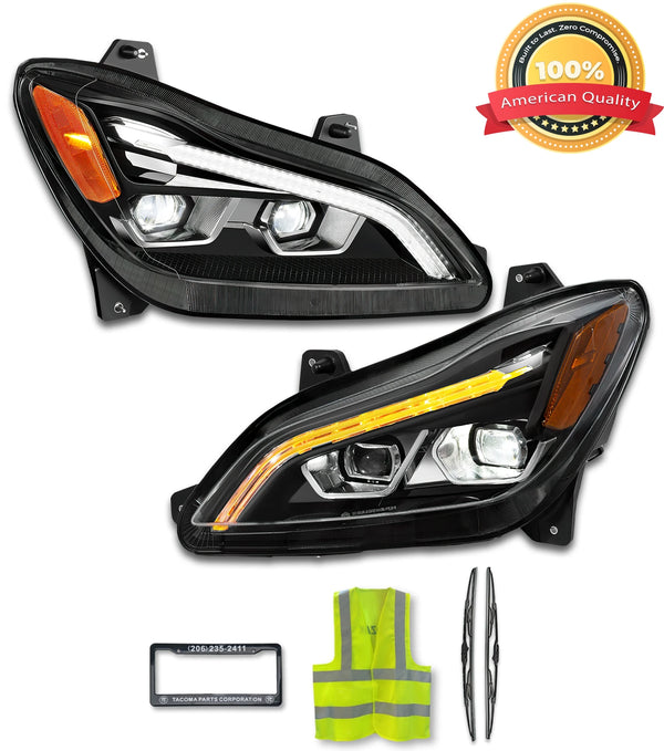 Headlights LED Black Set 2022 2023+ KW T680 Next Gen