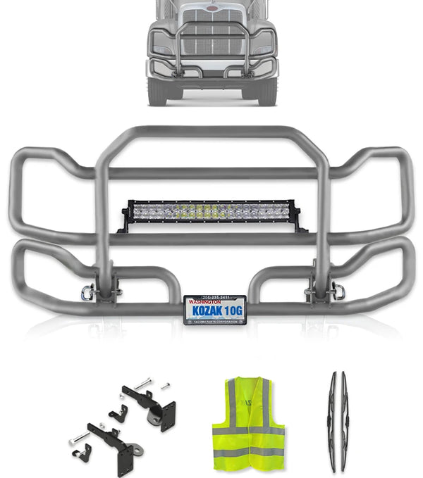 Front Grey Grille Guard Large Peterbilt 384