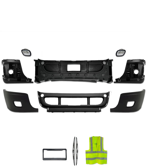 Bumper Set with Fog Light Holes 6 Pcs Includes 2 Pcs Fog Light 2008-2017 Freightliner Cascadia 125 113