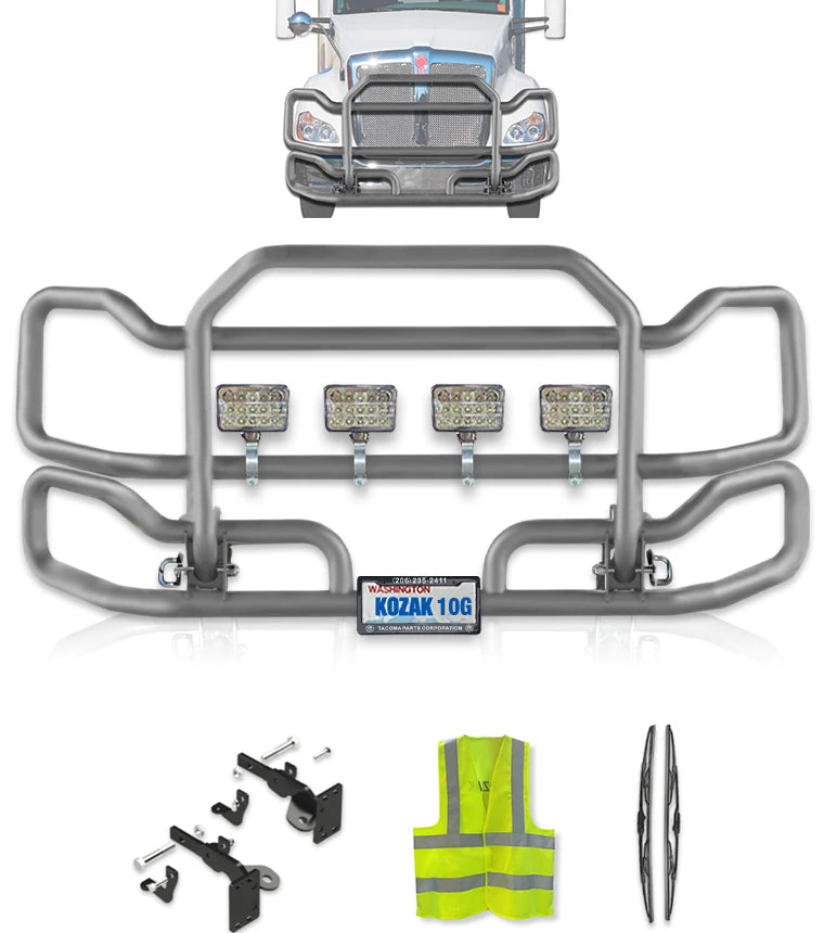 Front Grey Grille Guard Large 2012-2021 Kenworth T680