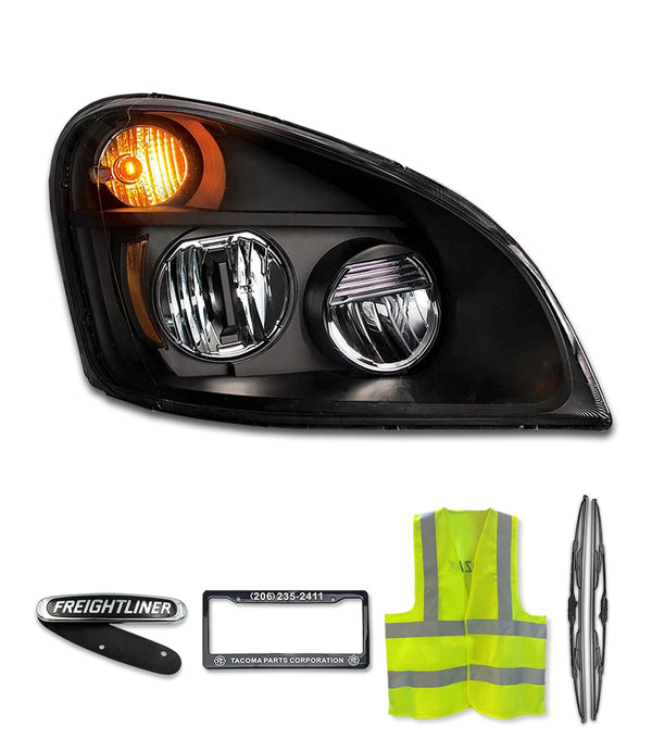 Headlight LED Black Passenger 2008-2017 Freightliner Cascadia 125 113