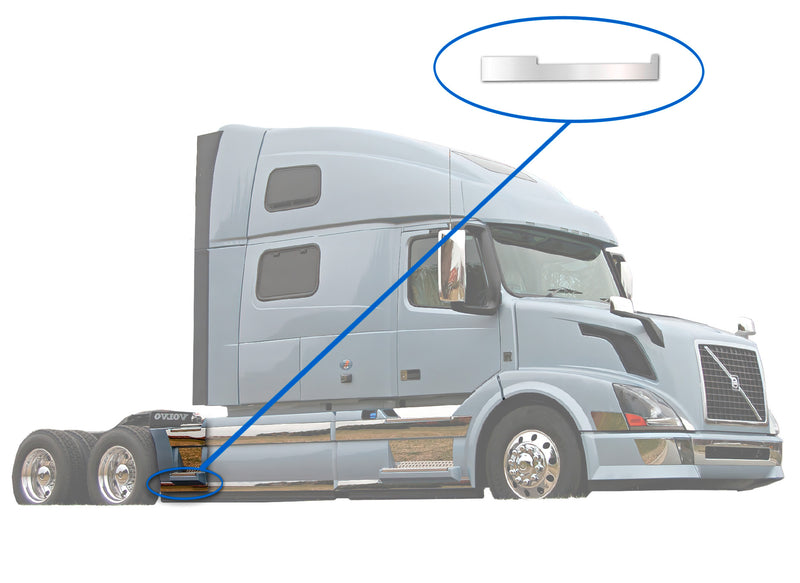 Stripe Chrome Trim for Rear Step Fairing Panel 33" (85 cm) Passenger Side (14R) 2004-2017 Volvo VNL