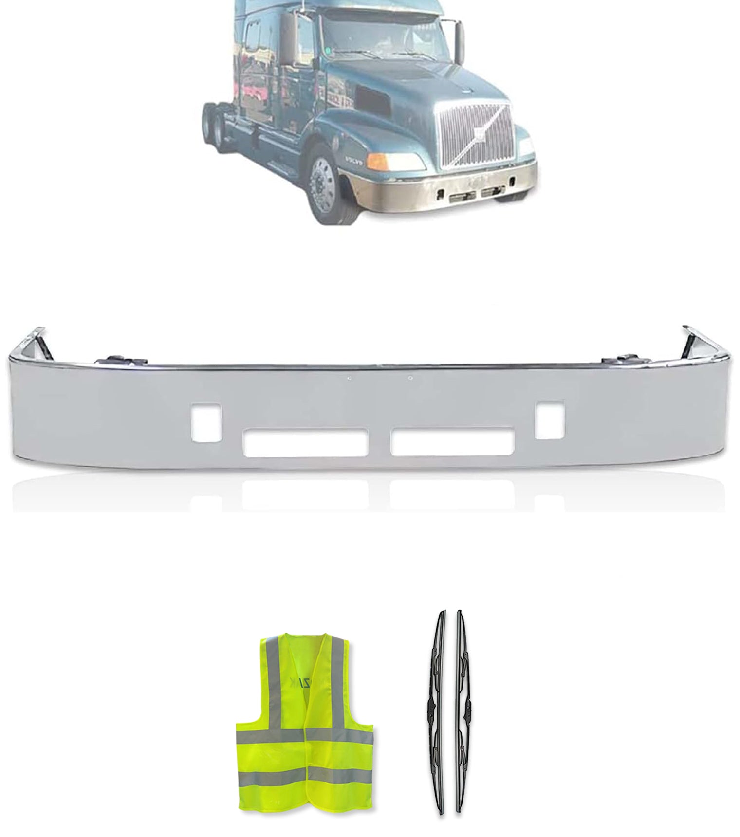 Bumper 12” Steel Chrome Aero 1998-2003 Volvo VNL T64 2000 – Tacoma