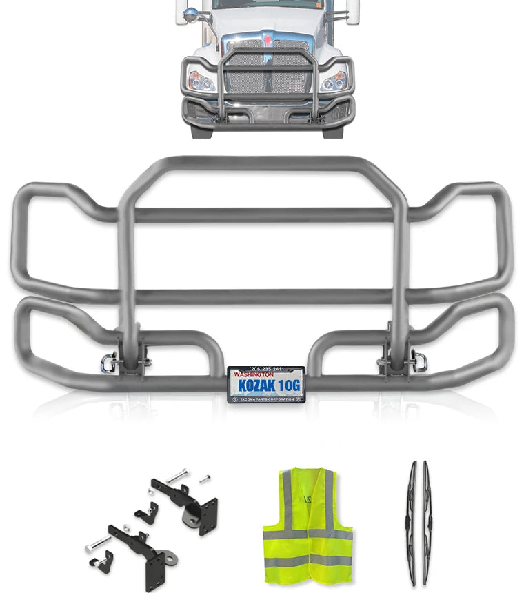 Front Grey Grille Guard Large 2012-2021 Kenworth T680