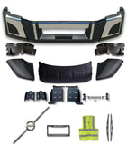 Juego de parachoques sin orificios para faros antiniebla, moldura cromada, deflector de flujo de aire y soportes para Volvo VNL VNR 2018+