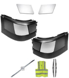 Bumper Corners No Fog Holes w/ Chrome Trims Set 2004-2015 Volvo VNL