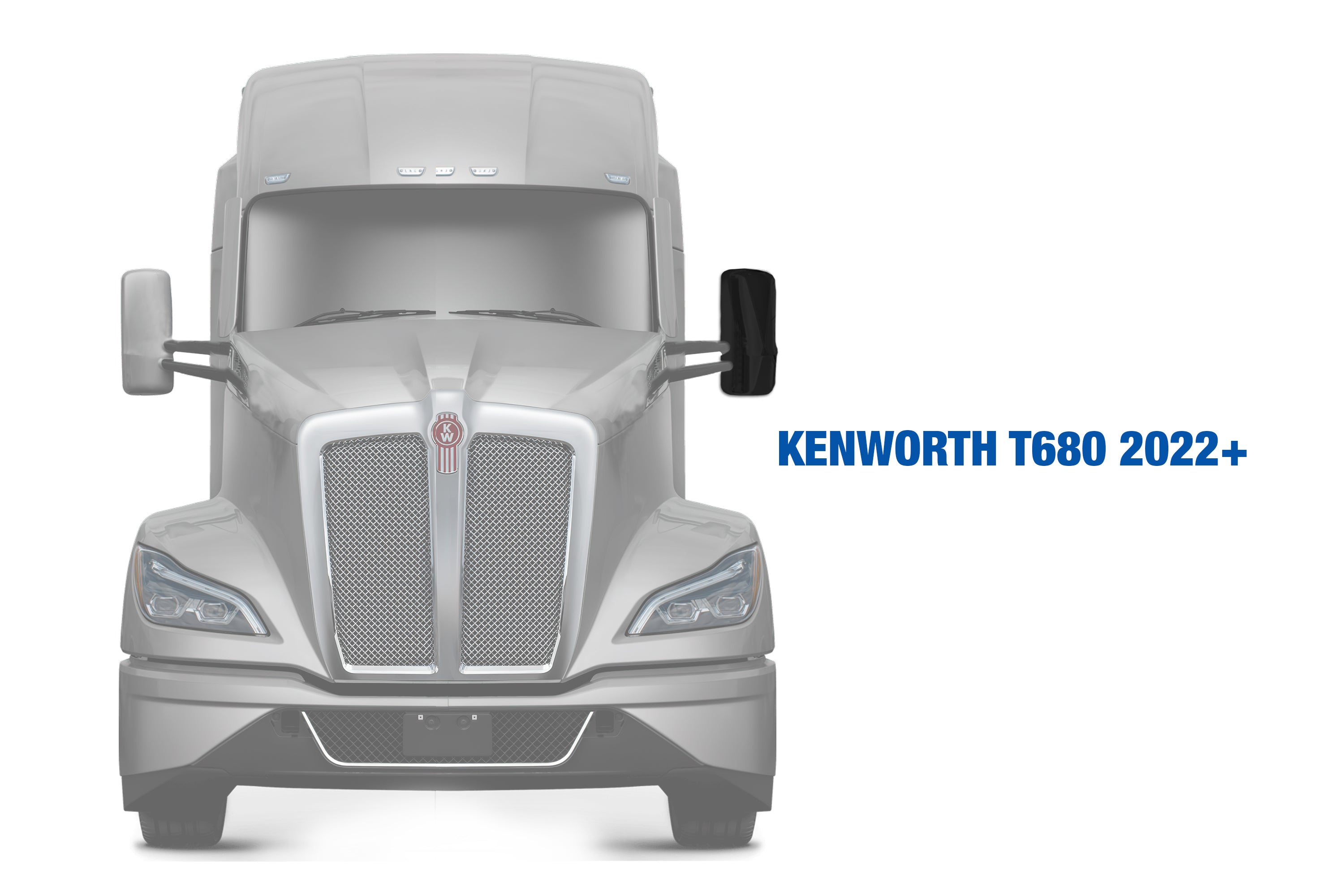 Door Mirror Cover Black Driver 2022+ Kenworth T680 New Gen