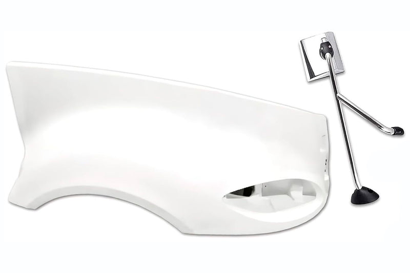 Hood Fender Fiberglass with Hood Mirror Passenger 2006-2017 International Prostar