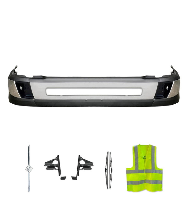 Bumper Plastic with Fog Hole and Chrome Trim Set 2016-2017 Volvo VNL